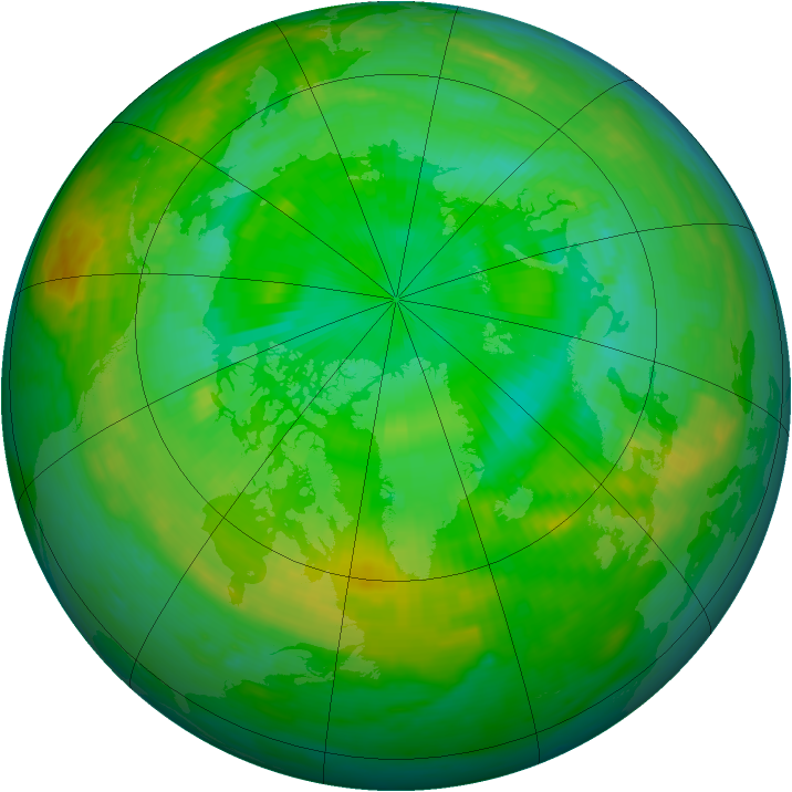 Arctic ozone map for 17 July 1988
